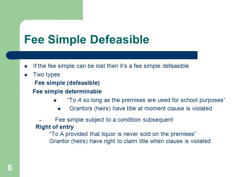 Meaning of deals fee simple